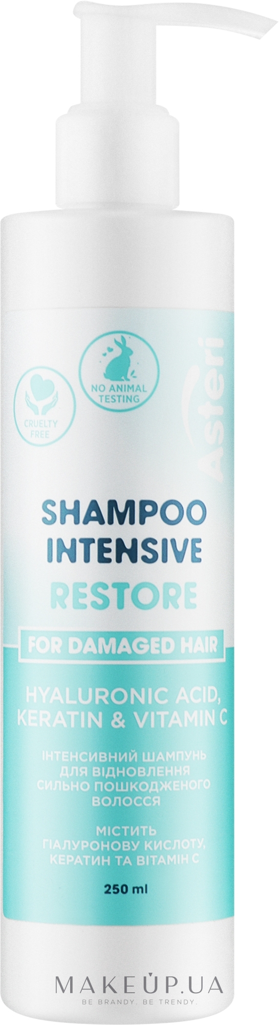 Интенсивный шампунь для восстановления сильно поврежденных волос - Asteri Restore Intensive Shampoo — фото 250ml