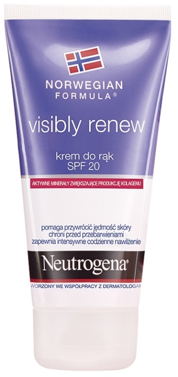Крем для рук "Восстановление упругости кожи" - Neutrogena Visibly Renew Hand Cream SPF 20 — фото N1