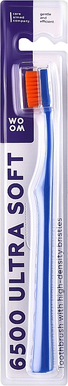 Зубная щетка, мягкая, синяя - Woom 6500 Ultra Soft Toothbrush — фото N1