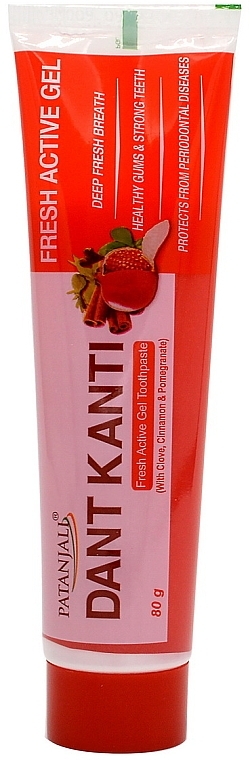 Зубна паста "Свіжий активний гель" - Patanjali Dant Kanti Fresh Active Gel Toothpaste — фото N2