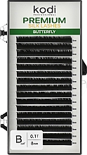 Парфумерія, косметика Накладні вії Butterfly Green B 0.10 (16 рядів: 8 мм) - Kodi Professional
