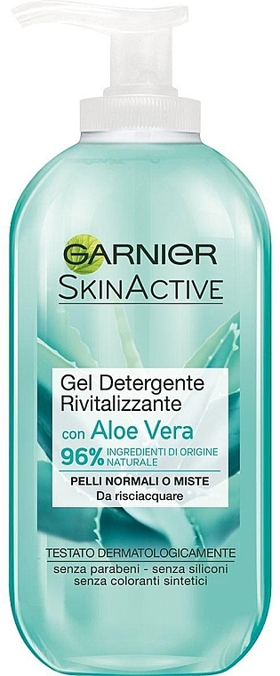 Відновлювальний очищувальний гель для обличчя - Garnier Skinactive Detergente Rivitalizzante Aloe Vera Gel — фото N1