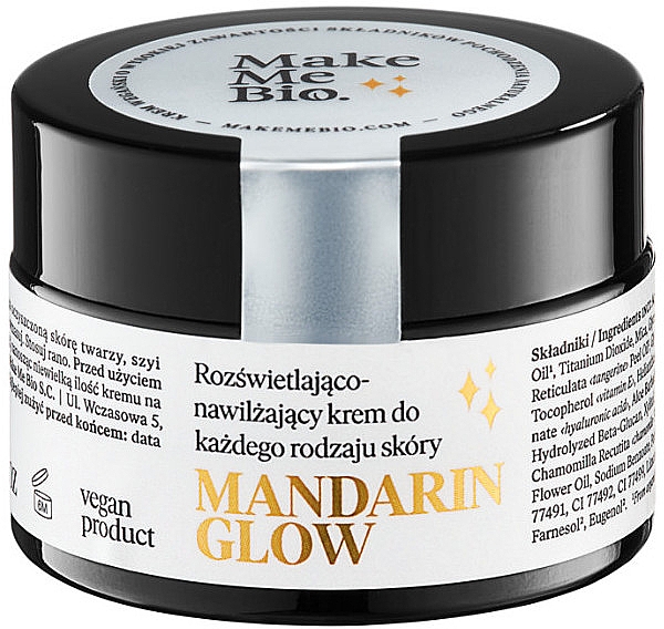 Освітлювальний і зволожувальний крем для обличчя - Make Me Bio Mandarin Glow — фото N1
