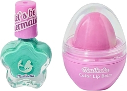 Набір "Русалочка" - Martinelia Let's Be Mermaids Nail & Lip Balm Duo (nail/polish/4ml + lip/balm/1pcs) — фото N2