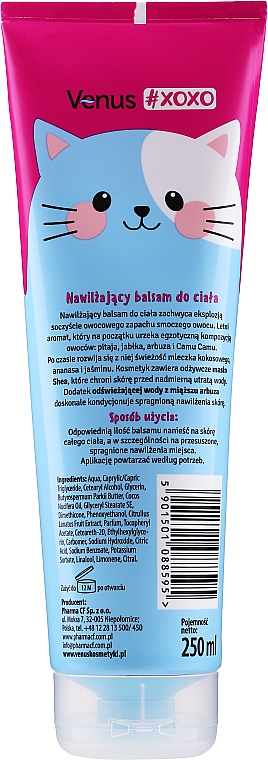 Зволожувальний лосьйон для тіла "Кавун і масло ши" - Venus Xoxo Moisturizing Body Lotion Watermelon & Shea Butter — фото N2