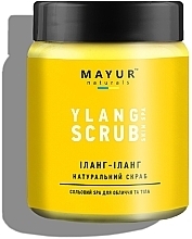 Скраб натуральний сольовий для обличчя і тіла "Іланг-іланг і лимон" - Mayur — фото N1