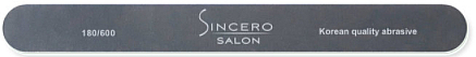 Пилочка для ногтей прямая, черная 180/600 - Sincero Salon Nail File, Straight, Black — фото N1
