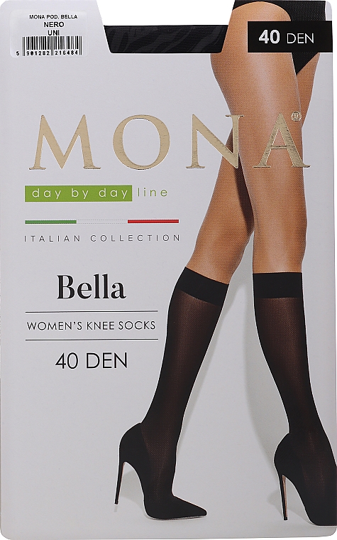Гольфы женские "Bella" 40 den, nero - Mona — фото N1