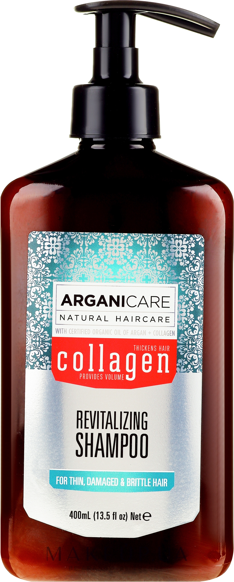 Шампунь с коллагеном для пористых и ослабленных волос - Arganicare Collagen Revitalizing Shampoo — фото 400ml