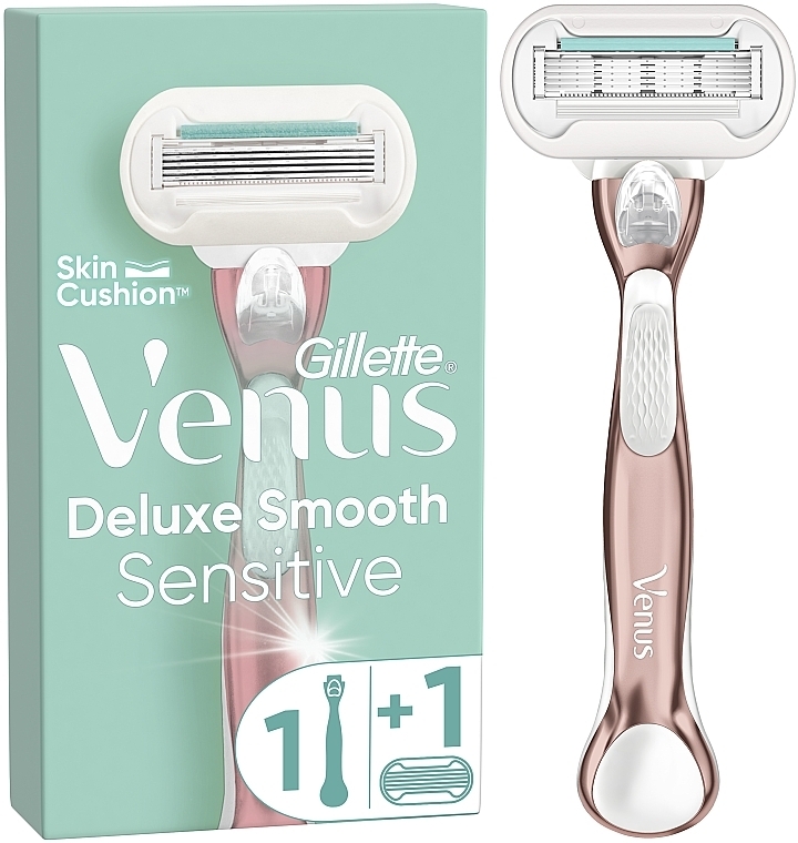 Женская бритва с 1 сменным лезвием - Gillette Venus Deluxe Smooth Sensitive — фото N1