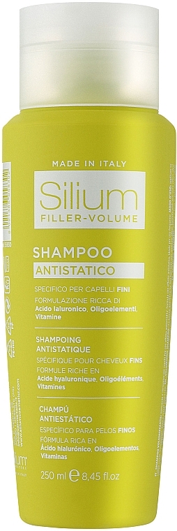 Шампунь-філер для об'єму і ущільнення тонкого волосся з антистатичним ефектом з гіалуроновою кислотою - Silium Antistatic Shampoo — фото N1