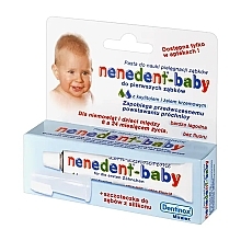 Дитяча зубна паста без фтору, із силіконовою щіткою - Dentinox Nenedent Baby Toothpaste — фото N2