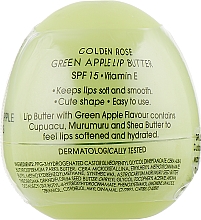 Бальзам-масло для губ, яблоко - Golden Rose Lip Butter SPF15 Green Apple — фото N1