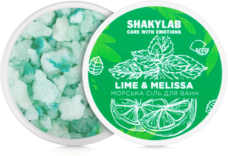 Сіль для ванн морська "Lime & Melissa" - SHAKYLAB Natural Bath Salt — фото N2