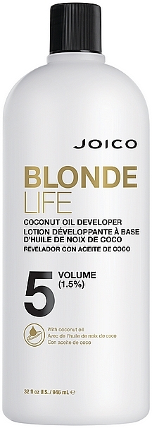 Крем-окисник, 1.5% - Joico Blonde Life Coconut Oil Developer 5 Volume — фото N1