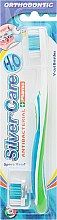 Парфумерія, косметика Ортодонтична зубна щітка зі змінною насадкою, зелена - Silver Care H20