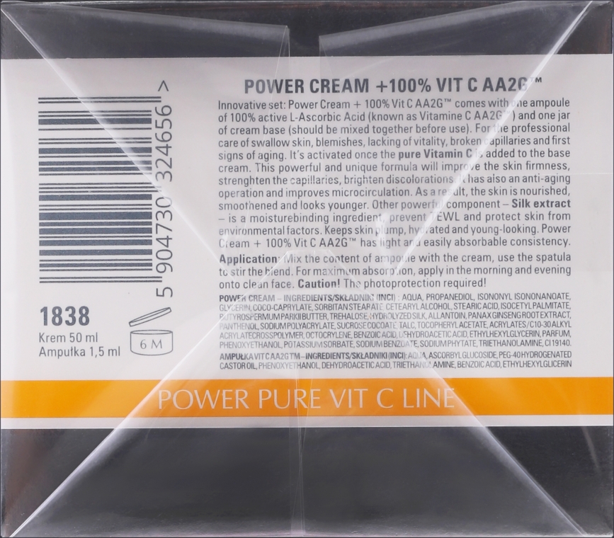 Крем зі 100% активним вітаміном С і екстрактом шовку - Clarena Power Cream 100% Vit C Aa2g — фото N3
