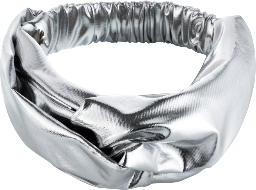 Повязка на голову, трикотаж переплет, светлое серебро "Knit Fashion Twist" - MAKEUP Hair Accessories