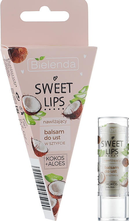 Увлажняющий бальзам для губ "Кокос + алоэ" - Bielenda Sweet Lips Moisturizing Lip Balm — фото N2