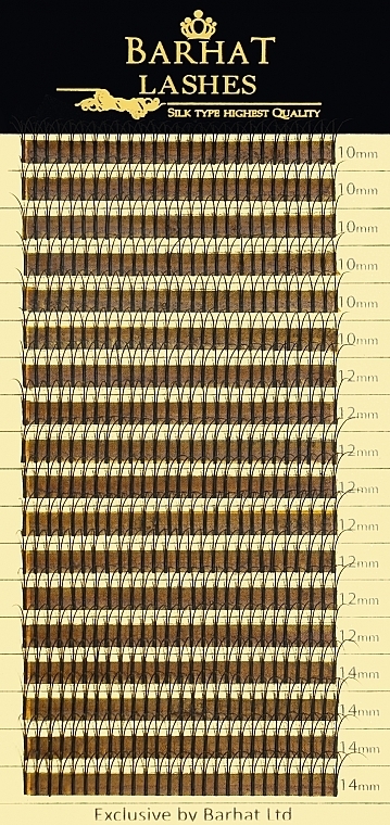 Накладні вії C 0.15 мм MIX (10-12-14 мм), 18 ліній - Barhat Lashes 2D — фото N1