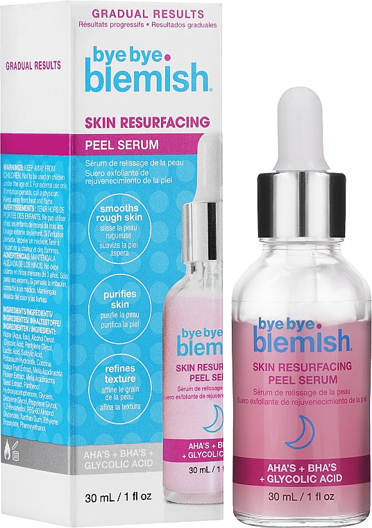 Відлущувальна сироватка для обличчя - Bye Bye Blemish Resurfacing AHA + BHA Peeling Serum — фото N1