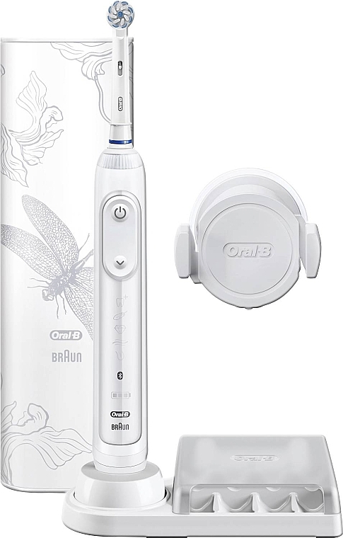 Электрическая зубная щетка, белая - Oral-B Genius 10000N Special Edition Lotus White — фото N2