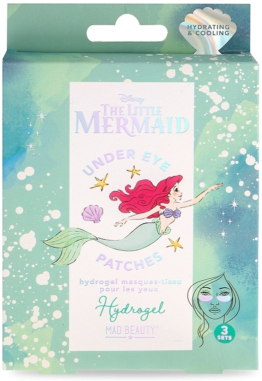 Гідрогелева маска під очі - Mad Beauty Disney Little Mermaid Hydrogel Under Eye Masks — фото N1