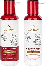 Набор шампунь и кондиционер "Keratin & Hyaluronik Acid" - Naturavis Keratin & Hyaluronik Acid Shampoo & Conditioner Set (shm/500ml + cond/500ml) — фото N2