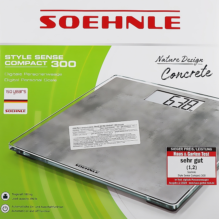 Ваги підлогові - Soehnle Style Sense Compact 300 Concrete — фото N2