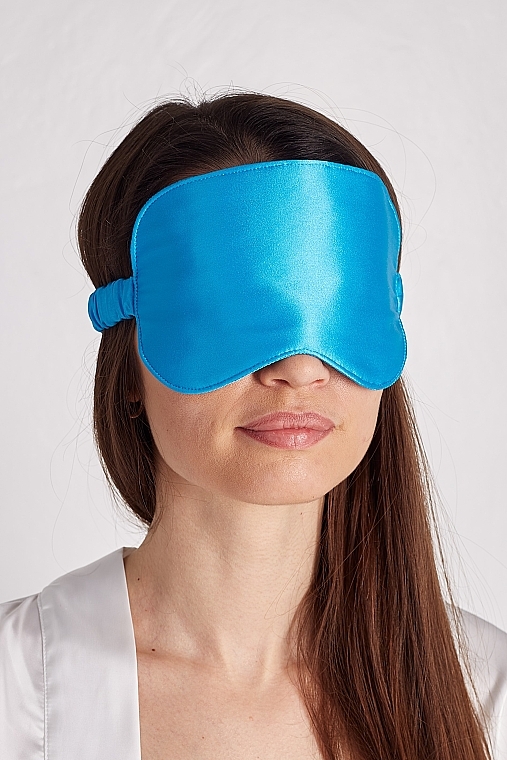 Маска для сну з натурального шовку з мішечком, блакитна - de Lure Sleep Mask — фото N2