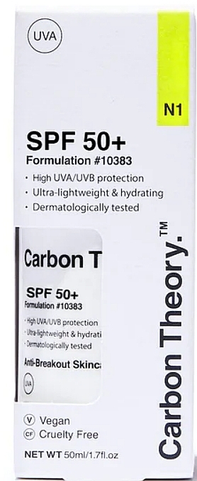 Дневной солнцезащитный крем SPF 50+ для лица - Carbon Theory Day Lite Suncreen SPF 50+ — фото N1
