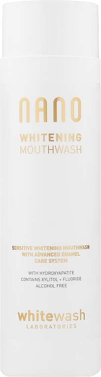 Відбілювальний ополіскувач для ротової порожнини - WhiteWash Laboratories Nano Whitening Mouthwash Sensitive With Advanced Enamel Care System Alcohol Free — фото N2