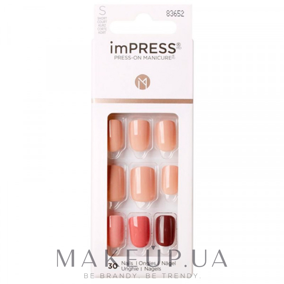 Твердий лак для нігтів - Kiss imPress S Short Length Press-On Manicure — фото Before Sunset