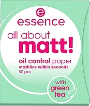 Матувальні серветки для обличчя - Essence All About Matt! Oil Control Paper — фото N2
