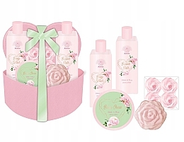 Духи, Парфюмерия, косметика Набор, 5 продуктов - Aurora Pink Heart Gift Set