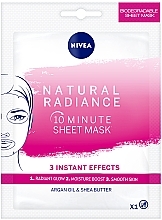 Тканинна маска "Природне сяяння" - NIVEA Natural Radiance 10 Minute Sheet Mask — фото N1