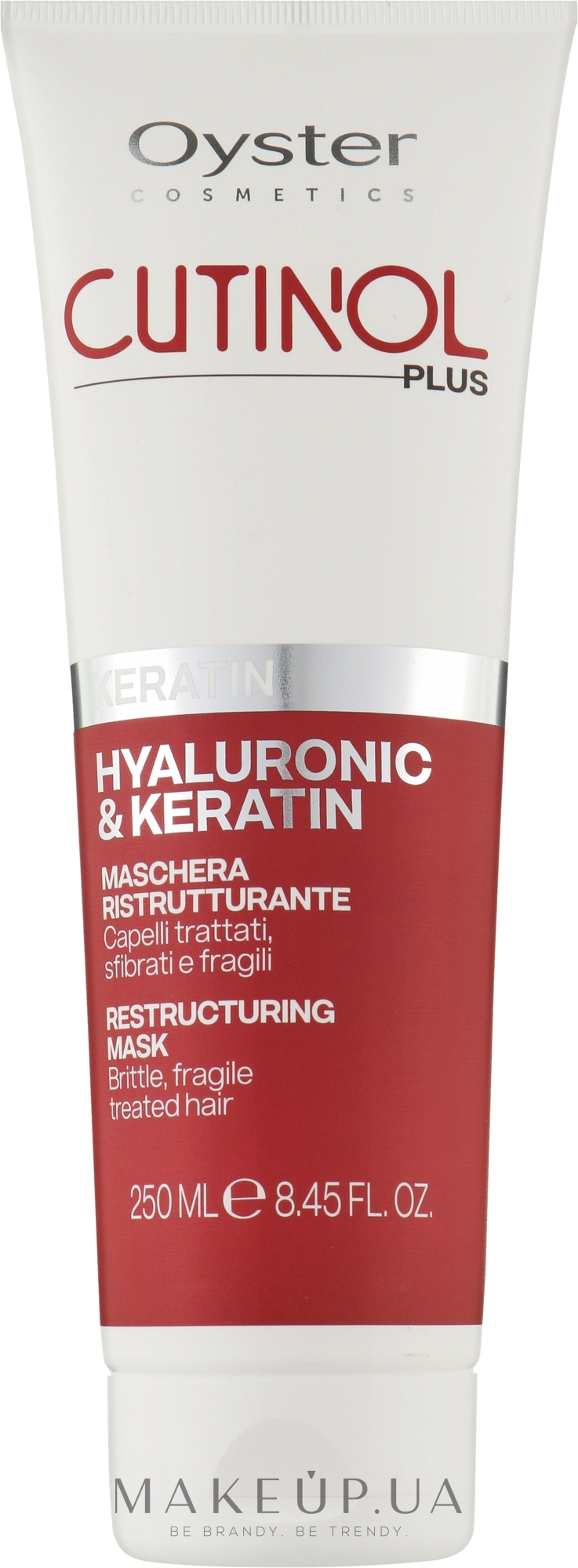 Маска для ламкого та слабкого волосся - Oyster Cutinol Plus Keratin Restructuring Mask — фото 250ml