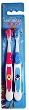 Набор детских зубных щеток, розовая, голубая - Pinkfong Baby Shark Toothbrush Set — фото N1