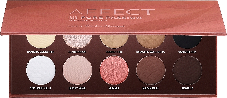 Палетка прессованных теней для век - Affect Cosmetics Pure Passion Eyeshadow Palette — фото N1