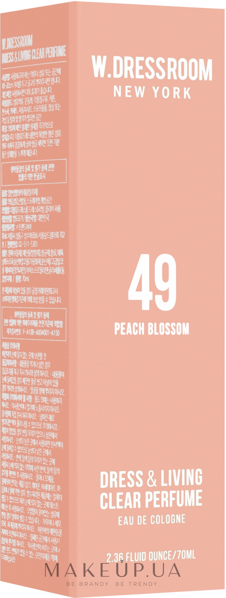 W.Dressroom Dress & Living Clear Perfume No.49 Peach Blossom - Парфюмированный спрей для одежды и дома — фото 70ml