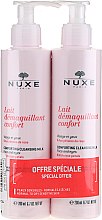 Духи, Парфюмерия, косметика Набор - Nuxe Comforting Cleansing Milk With Rose Petals (cl/milk/2x200ml)