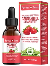 Парфумерія, косметика Олія для тіла - Formula Swiss Cannabidiol Drops 10% CBD Strawberry Oil 1000mg