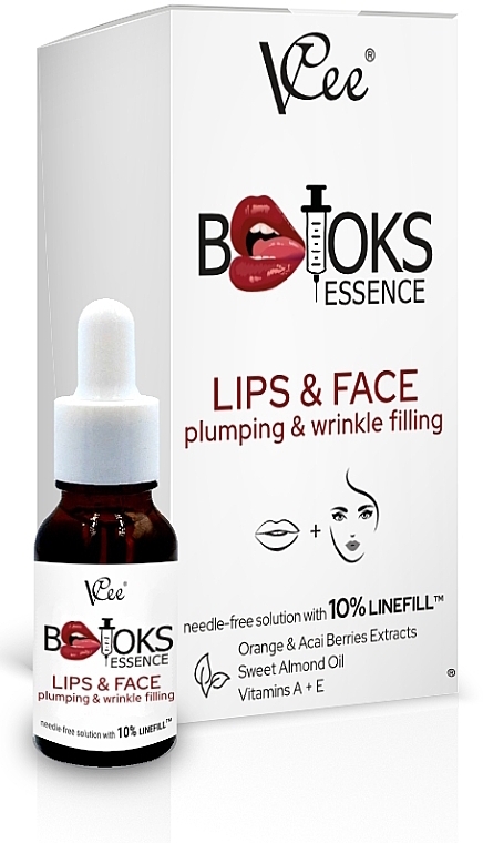 Ботоксна есенція для обличчя й губ, що заповнює й розгладжує зморшки, з 10% Linefill - VCee Botoks Essence Lips & Face Plumping & Wrinkle Filling With 10% Linefill