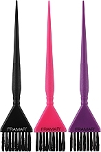 Парфумерія, косметика Набір пензлів для фарбування, чорний, фіолетовий, рожевий - Framar Needle Coloring Brush