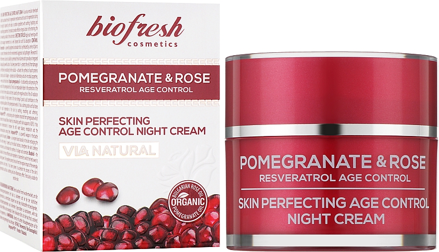 Совершенствующий ночной крем против старения кожи "Гранат и Роза" - BioFresh Via Natural Pomergranate & Rose Skin Perfecting Age Control Night Cream — фото N2