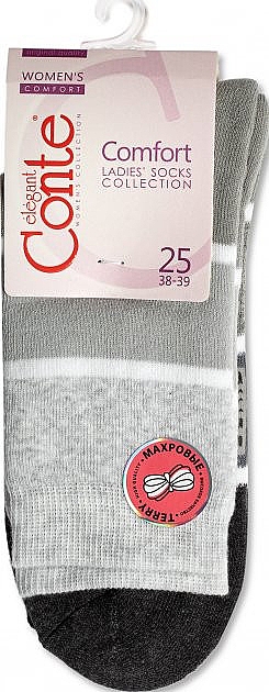 Носки для женщин махровые "Comfort", серые - Conte