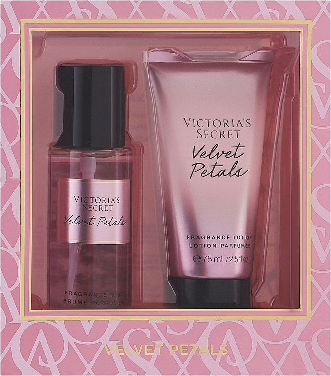 Victoria's Secret Velvet Petals Gift Set - Подарочный набор (b/mist/75ml + b/lot/75ml) — фото N1