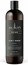 Чоловічий гель для миття тіла й волосся 3 в 1 "Sport" - Sukin For Men 3-in-1 Wash — фото N1