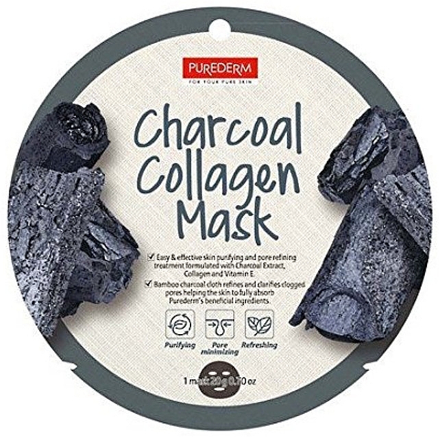 Коллагеновая маска для лица - Purederm Charcoal Collagen Mask — фото N1