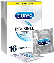 Парфумерія, косметика Презервативи, 16 шт. - Durex Invisible Extra Thin Extra Sensitive